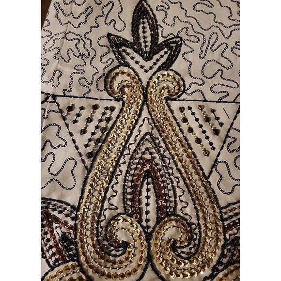 Basil Maude Hand Beaded Embellished A-line Skirt Sz 2 Boho Anthro Art To… - Picture 3 of 13